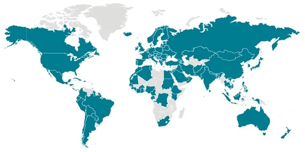 mapa com países infectados
