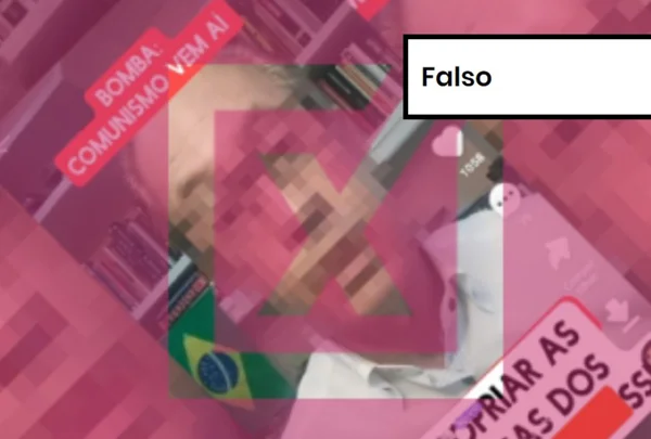 Imagem colorida de postagem falsa sobre o PT