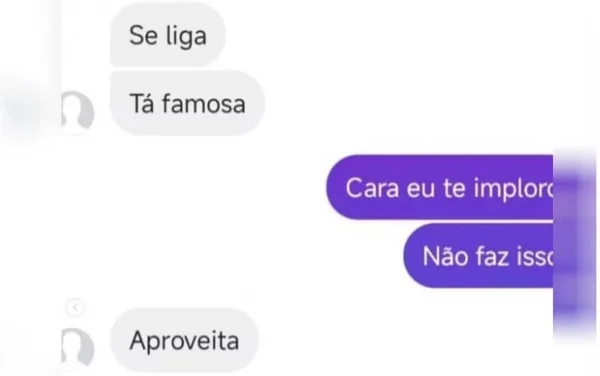 imagem colorida vitima implora para que homem não divulgue nudes