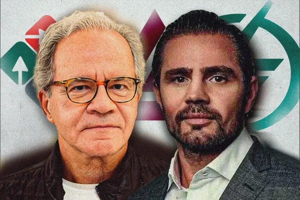 Arte com Nelson Tanure e Daniel Vorcaro