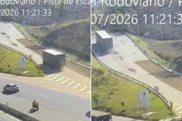 Caminhão utiliza área de escape do Anel Rodoviário de BH pela 21ª vez e evita acidente