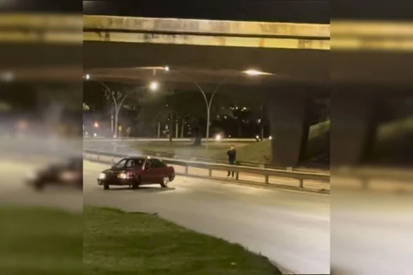 “Playboy do drift” posta cavalo de pau em viaduto no DF; veja
