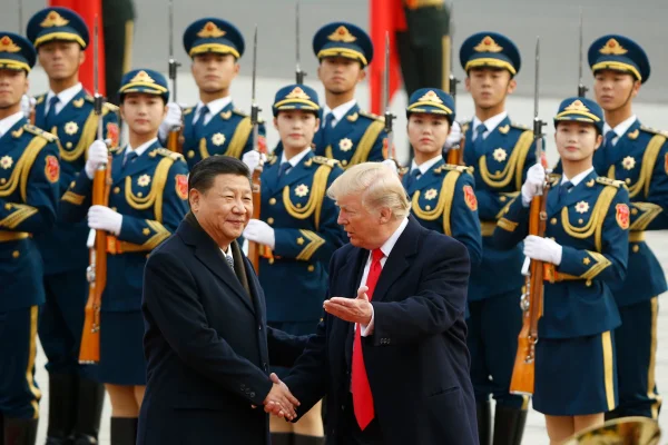 Imagem colorida de Donald Trump e Xi Jinping - Metrópoles