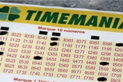 Timemania: escolha 10 números entre 80 e um time do coração. Ganha quem acerta de 3 a 7 números e/ou o time. Sorteios às terças, quintas e sábados.