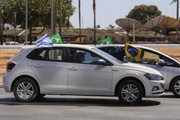 Bandeiras de Israel e dos Estados Unidos foram vistas nos protestos em Brasília