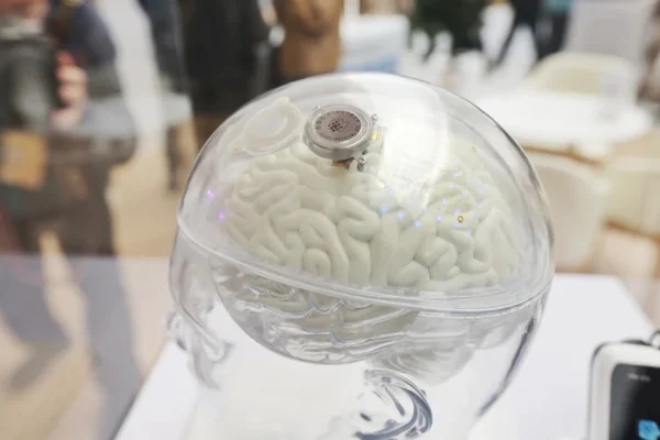 Foto colorida de protótipo de chip cerebral feito para tratar paralisia causada por lesões na medula espinhal - Metrópoles.