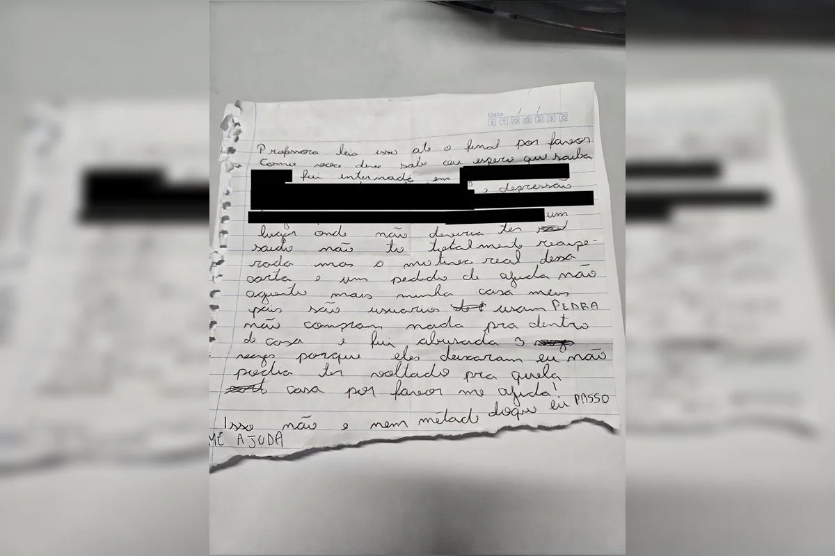 carta escrita à mão