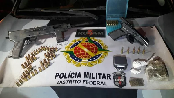Homem é preso com submetralhadora e pistola israelense em Ceilândia