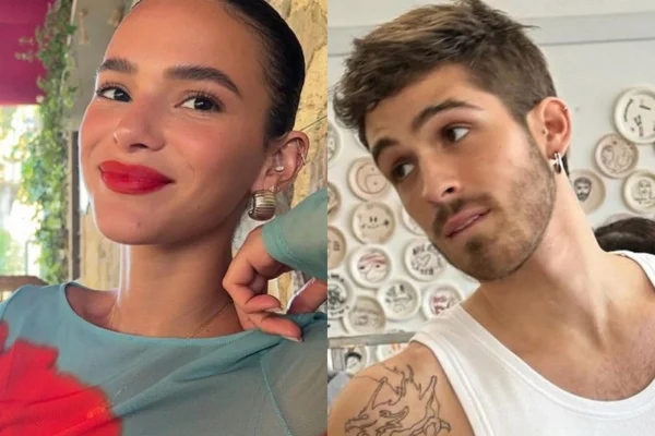 Montagem feita a partir de fotos das redes sociais de João Guilherme e Bruna Marquezine - Metrópoles