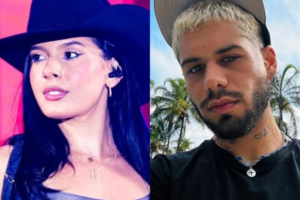 Ana Castela posa para as redes sociais e Zé Felipe baba - Metrópoles