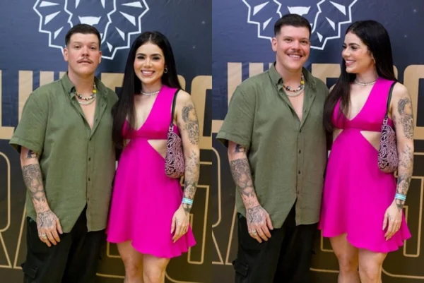 Ao lado da mulher, Ferrugem comemora volta aos palcos e novo visual