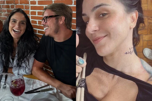 Montagem colorida de Fábio Porchat e Priscila Castello Branco - Metrópoles