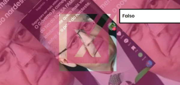 Captura de tela de vídeo sobre o fim do Bolsa Família sob a etiqueta de conteúdo falso