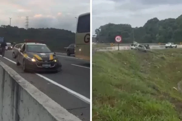 Imagem colorida,SC: perseguição na BR-101 termina com acidente, troca de tiro e morte- Metrópoles