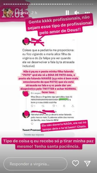 Virginia Fonseca se irrita e detona pediatra que “vigia” sua filha - imagem 1 Virginia Fonseca se irrita e detona pediatra que “vigia” sua filha - imagem 1