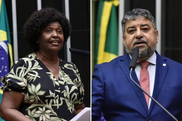 Montagem com as fotos de Benedita da Silva e Washington Quaquá