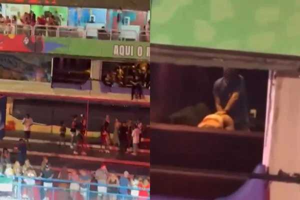 Casal foi flagrado em momento íntimo no camarote
