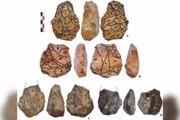 Conjunto de pedra do Paleolítico Médio encontrado em Ayvalık, na Turquia