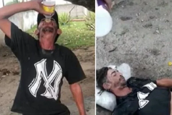Homem tomando cachaça