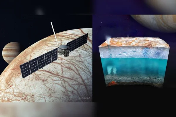 Imagem colorida mostra Europa, a Lua de Júpiter - Metrópoles