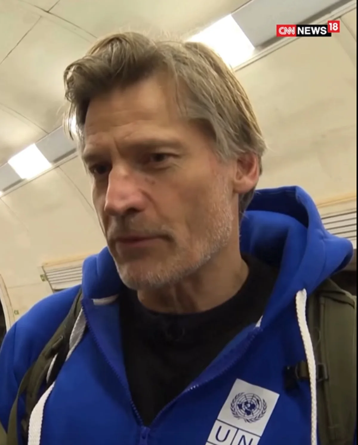 Nikolaj Coster-Waldau passa a noite em estação de metrô durante alerta vermelho em Kiev, na Ucrânia Nikolaj Coster-Waldau passa a noite em estação de metrô durante alerta vermelho em Kiev, na Ucrânia