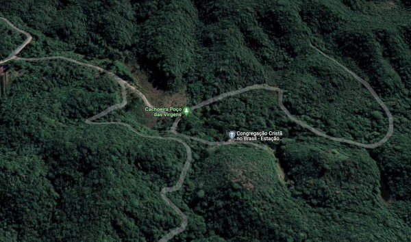 Cachoeira do Poço das Virgens, localizada na estrada Evangelista de Souza, na região de Parelheiros, extremo sul da capital de São Paulo