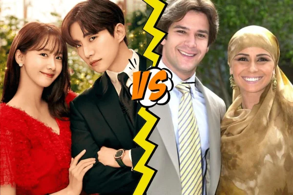 Imagem colorida de uma imagem de um dorama e de uma novela - Metrópoles