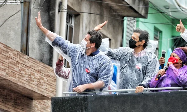 carreata de jilmar tatto pt com fernando haddad em são paulo 31 10 outubro