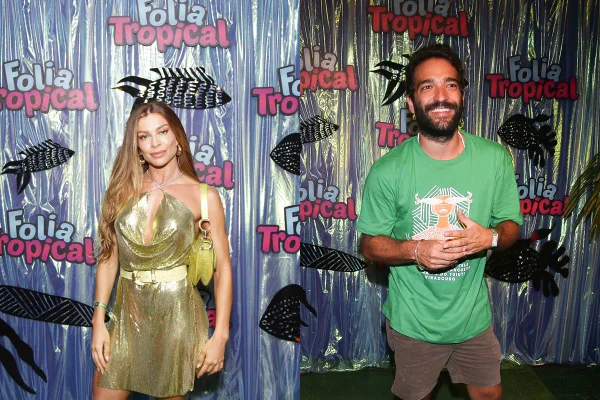 Montagem colorida de Grazi Massafera e Humberto Carrão no Carnaval 2024 - Metrópoles