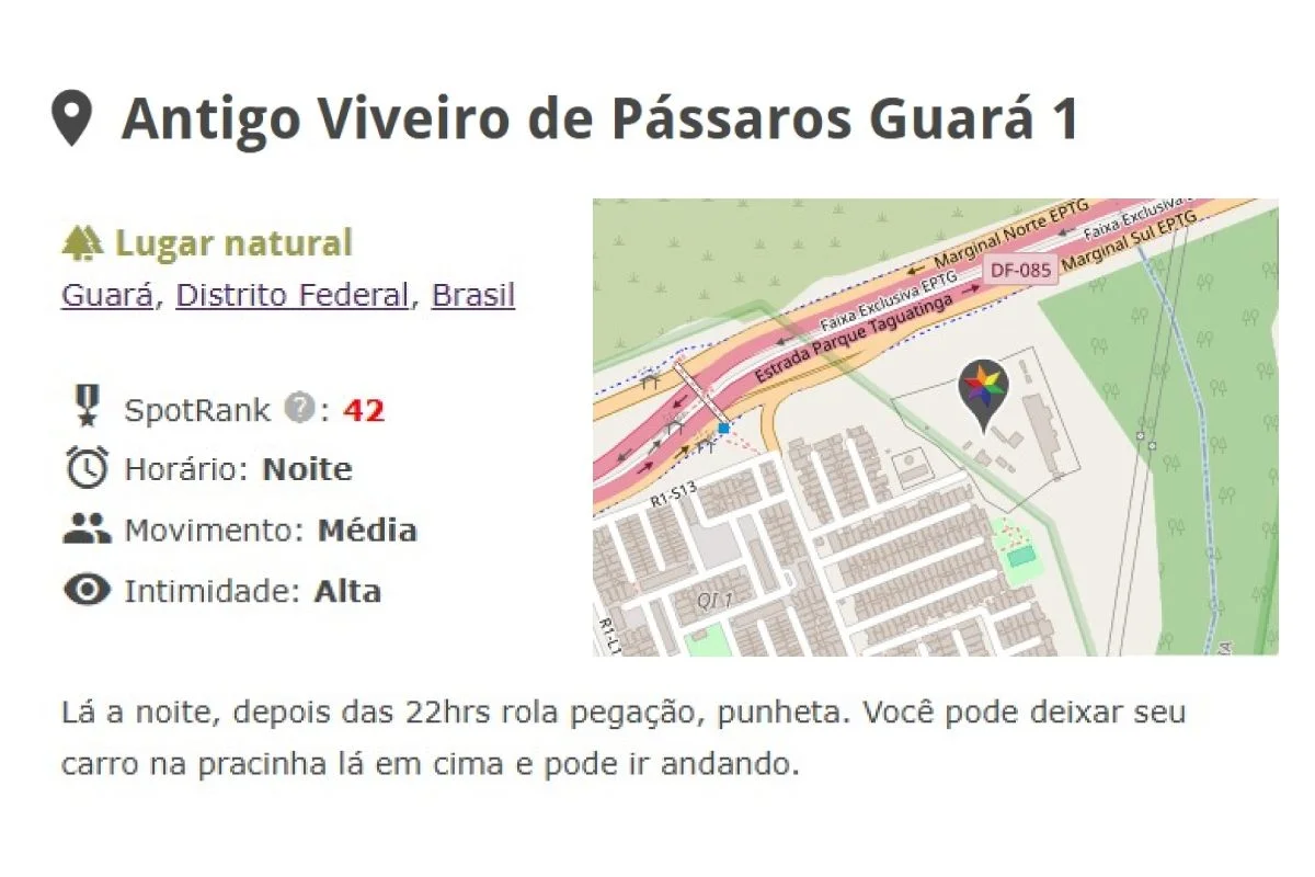“Rua do Chupa-Chupa”, “Quenga Passiva”: mapa revela roteiro da sacanagem gay no DF - imagem 5