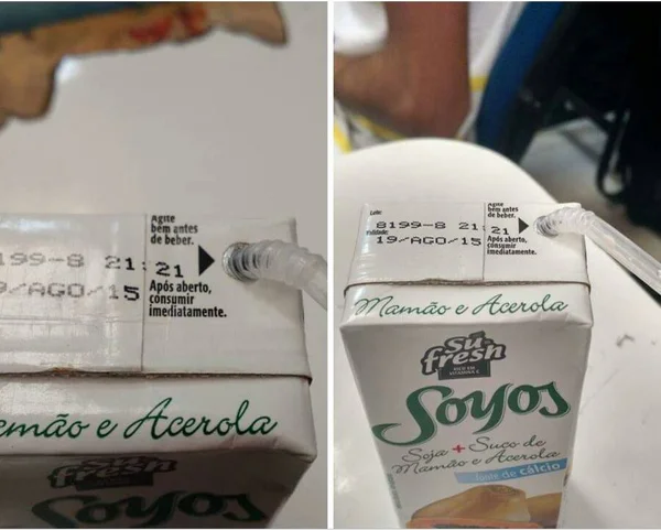 Suco vencido e larvas servidos na UnB de Planaltina