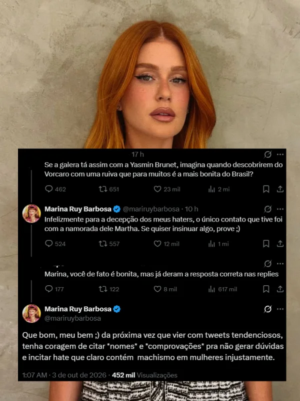 Marina Ruy Barbosa rebate boato de affair com Daniel Vorcaro: “Prove” - destaque galeria Marina Ruy Barbosa rebate boato de affair com Daniel Vorcaro: “Prove” - destaque galeria