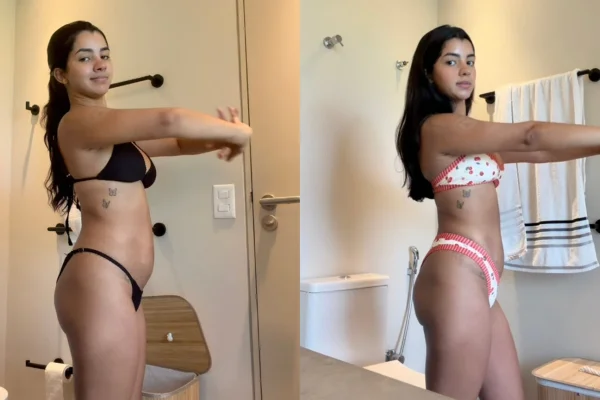 Antes e depois da influenciadora Ary Mirelle
