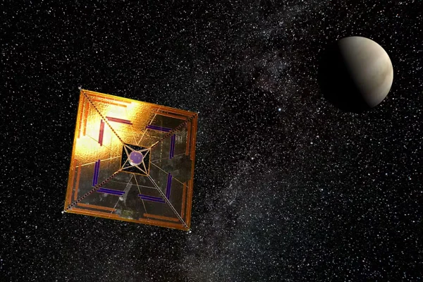 Ilustração da vela solar usada na sonda espacial Ikaros