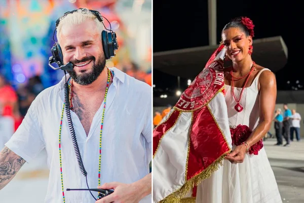 Marcelinho Callil, presidente da Viradouro, e Marcella Alves