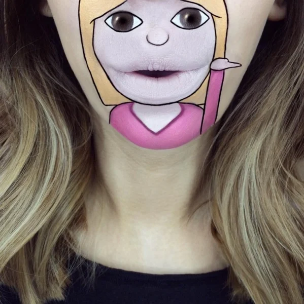 Maquiadora faz sucesso na internet desenhando celebridades no queixo