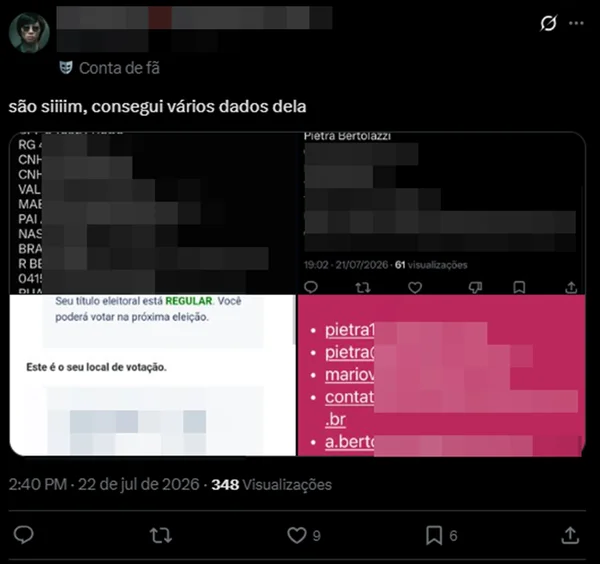 Fãs do BTS promovem série de ações contra Pietra Bertolazzi nas redes - destaque galeria