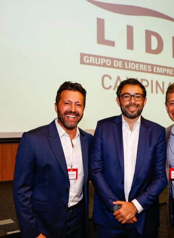 Os empresários Luiz Donke e Thiago Telles participam de evento do Lide