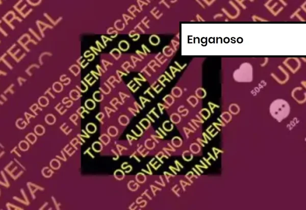 Imagem colorida de postagem enganosa sobre as eleições