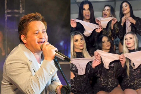 Foto colorida de Leonardo e mulheres - Metrópoles