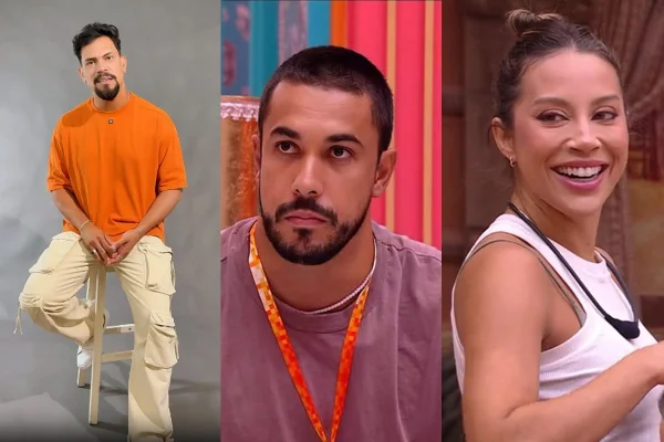 Montagem com fotos coloridas de Maike, Vinícius e Renata - Metrópoles
