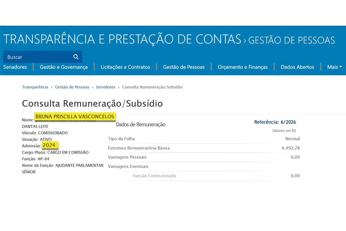 Cabide de empregos: senador nomeou filho de aliado, pastor e servidora de prefeitura - imagem 3 Cabide de empregos: senador nomeou filho de aliado, pastor e servidora de prefeitura - imagem 3