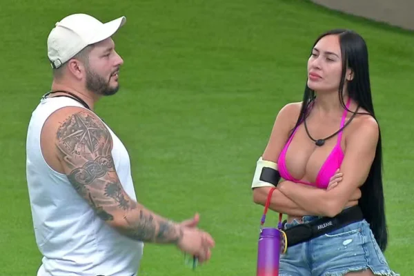 Marcelo e a esposa, Arleane, no BBB25