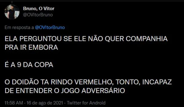 Tweet sobre chaveco na fila