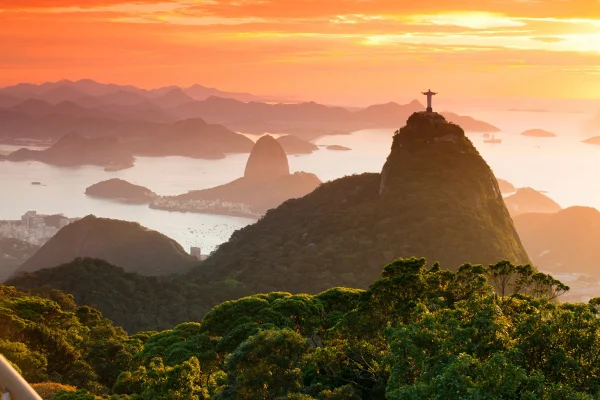 Vista do Cristo Redentor, no Rio de Janeiro, Brasil