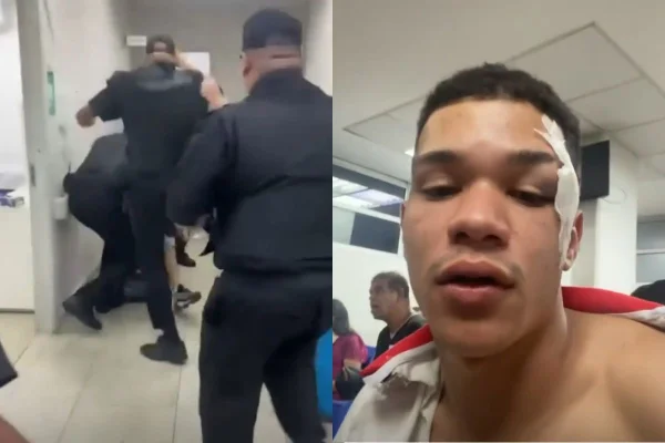 Imagem colorida de paciente agredido em UPA