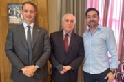 Guilherme Derrite com o ex-presidente Michel Temer e Gui Moron