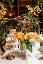 Decoração da mesa do bolo