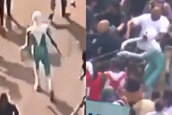 Imagem colorida, Super-herói "Gelado" derruba PM durante soltura de Mc Poze. Veja Vídeo - Metrópoles
