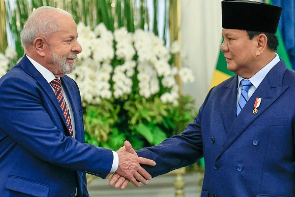 Lula e o presidente da Indonésia, Prabowo Subianto